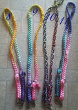 Hand Dyed Braided Bling Barrel Racing Reins - IN STOCK
