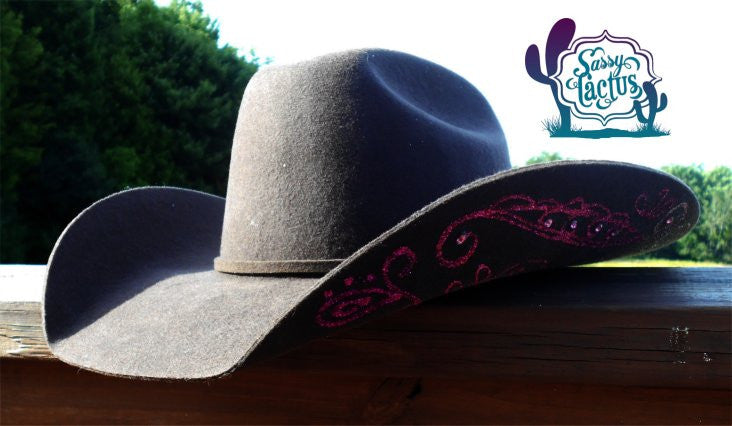 pink-brown-swirl-bling-cowboy-  display picture 1