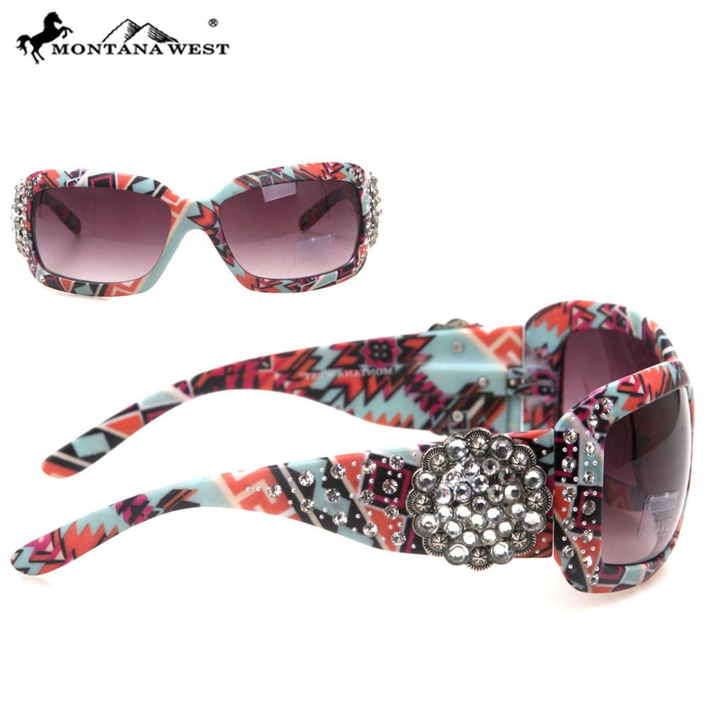 Montana West Aztec Bling Concho Sunglasses – Sassy Cactus display picture 2