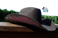Glitter Swirl Brown Felt Bling Cowboy Hat Size 6 7/8 - IN STOCK