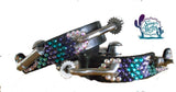 Bling Bumper Spurs with Rowels - Purple and Teal Swarovski Crystals